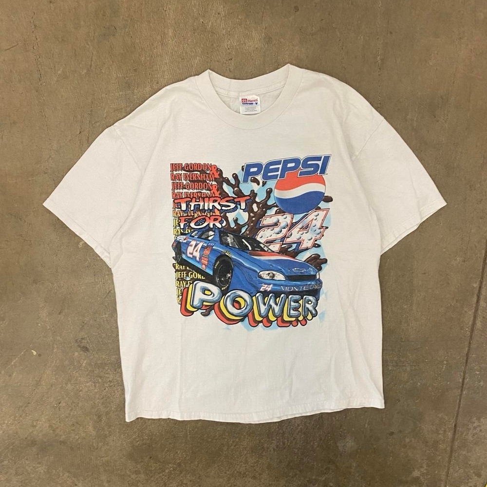 Vintage NASCAR Pepsi Racing Jeff Gordon ray Evernham 90s T-Shirt Size XL
